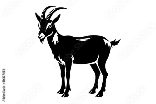 mountain goat vector silhouette illustration