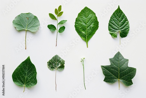 Obraz na płótnie A Collection of Plant Species with Labels Indicating Identification w salonie
