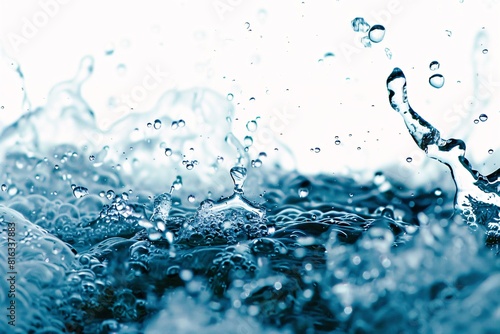 Obraz na płótnie Droplets in Motion: A Close-Up of Water Splashing w salonie