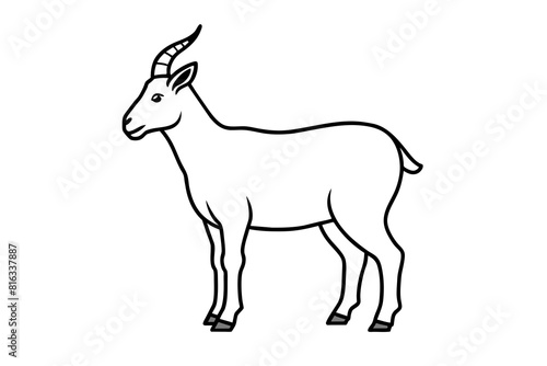 mountain goat vector silhouette illustration