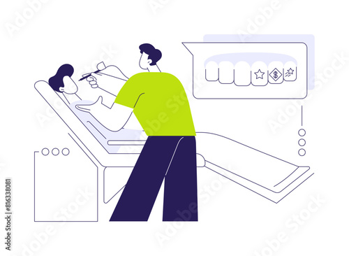 Dental tattoos abstract concept vector illustration.