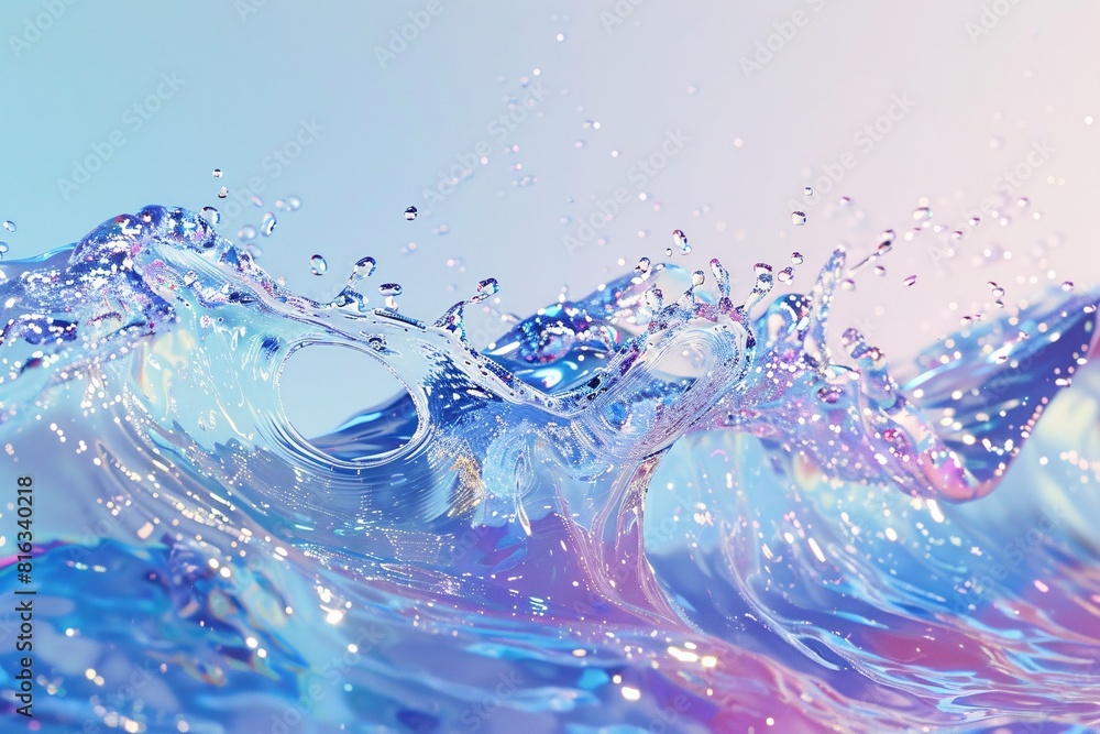 Vivid Ocean Wave with Water Drops Vivid Ocean Wave with Water Drops