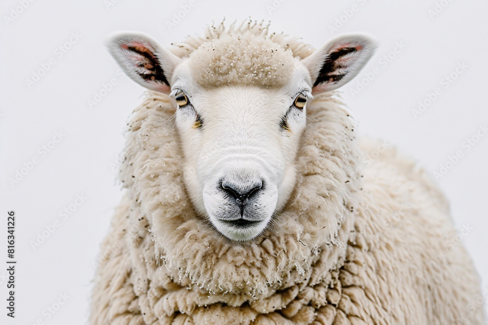 Woolly Sheep Gaze: Portrait of a Fluffy White Herding Dog Woolly Sheep Gaze: Portrait of a Fluffy White Herding Dog