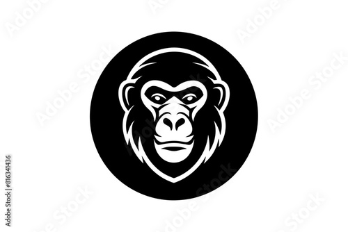 chimpanzee head logo icon silhouette vector illustration