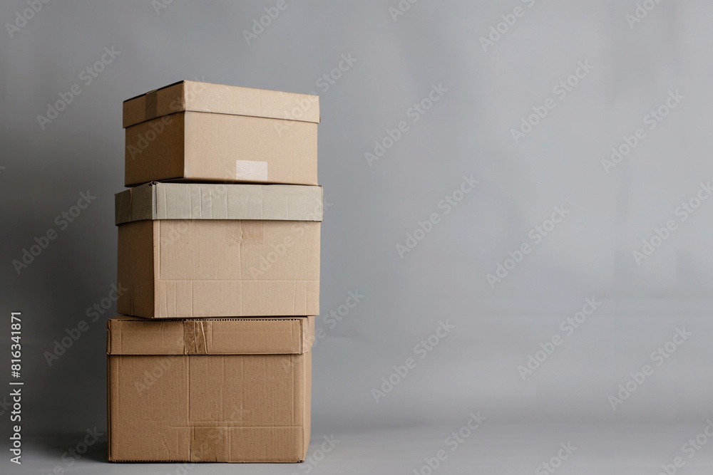 Empty Cardboard Boxes Stacked Together Empty Cardboard Boxes Stacked Together