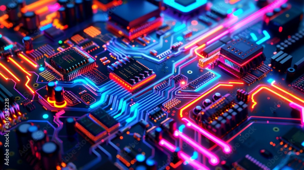 Obraz premium background pcb digital computer