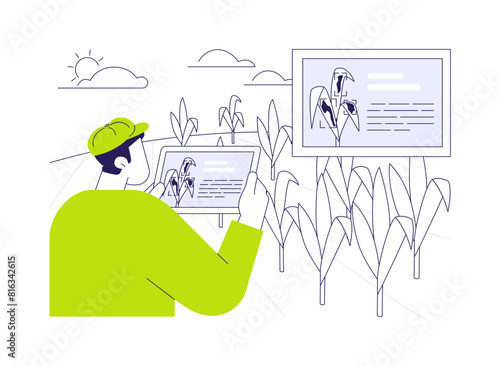 Crop diseases detection abstract concept vector illustration.