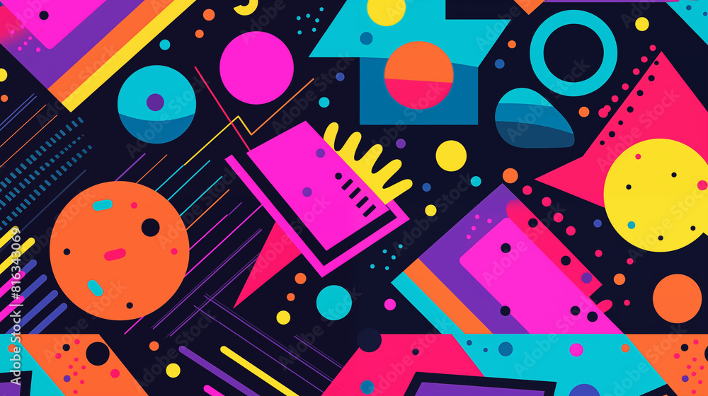 90s Geometric Image, Pattern Style, For Wallpaper, Desktop Background, Smartphone Cell Phone Case, Computer Screen, Cell Phone Screen, Smartphone Screen, 16:9 Format - PNG 90s Geometric Image, Pattern Style, For Wallpaper, Desktop Background, Smartphone Cell Phone Case, Computer Screen, Cell Phone Screen, Smartphone Screen, 16:9 Format - PNG