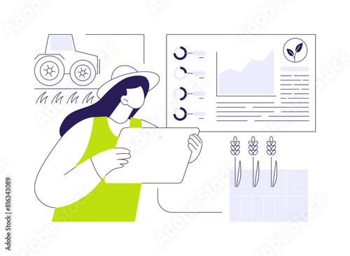 Analytics for crop yield forecast abstract concept vector illustration.