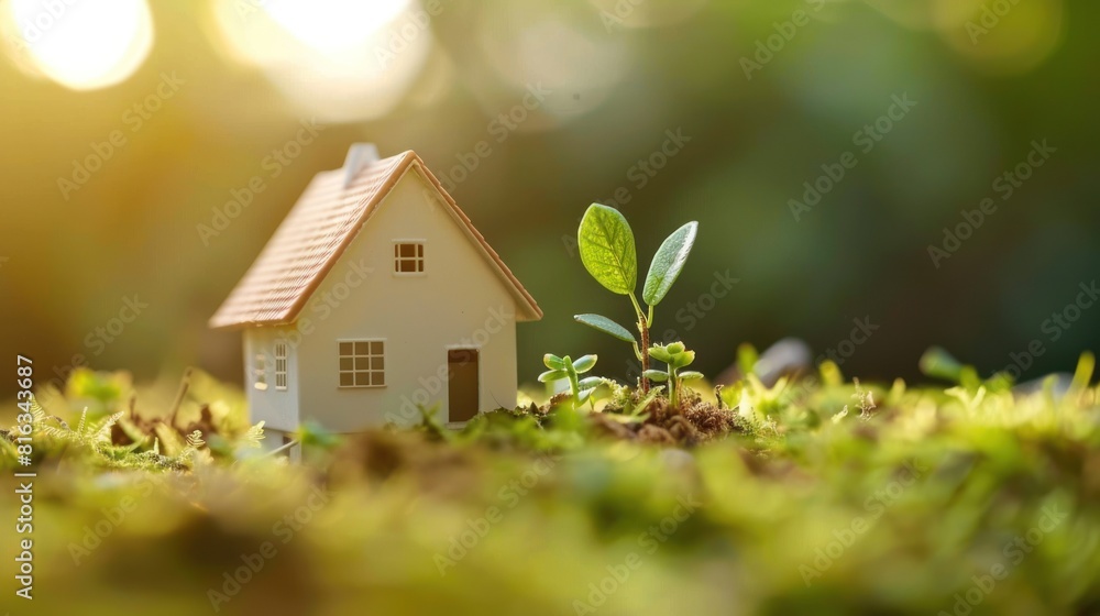 Saving money for real estate with buying a new home and loan for prepare in the future concept AI generated Saving money for real estate with buying a new home and loan for prepare in the future concept AI generated