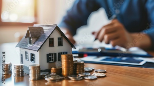 Saving money for real estate with buying a new home and loan for prepare in the future concept AI generated