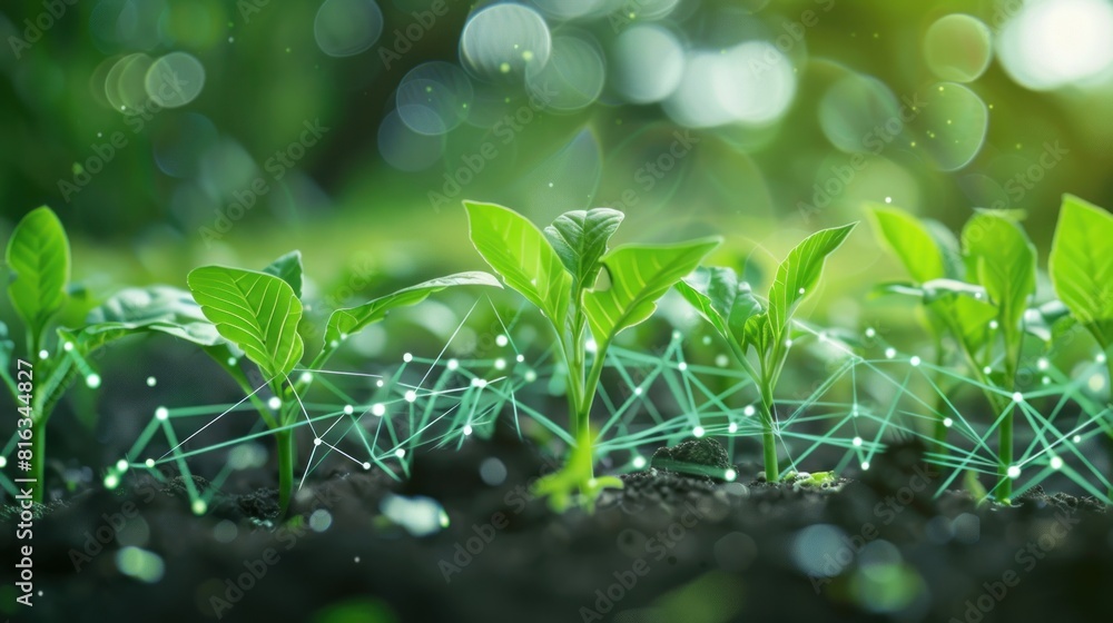 Smart agriculture 5.0 green plant product farming technology background AI generated Smart agriculture 5.0 green plant product farming technology background AI generated