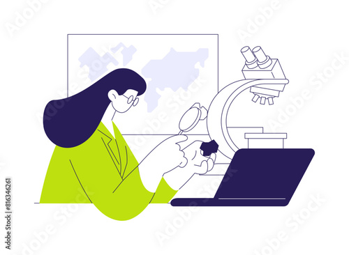 Collect and test geological samples abstract concept vector illustration.