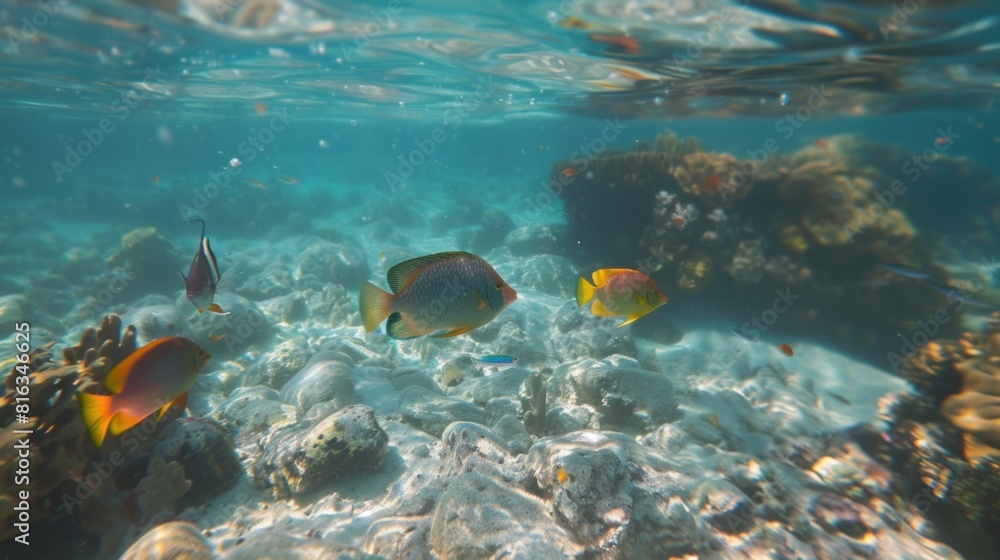 Underwater world. Coral reefs and fish Underwater world. Coral reefs and fish