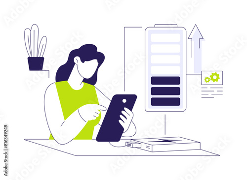 Portable charger abstract concept vector illustration.