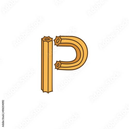 Letter P Churros logo icon vector template.eps
