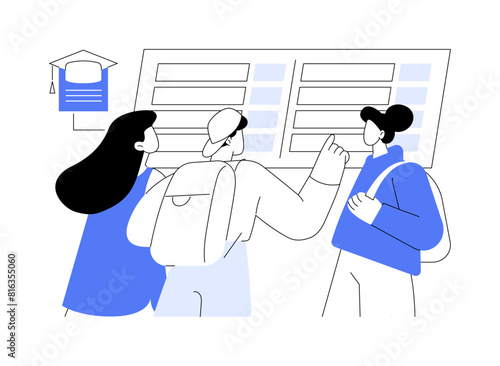 Checking schedule isolated cartoon vector illustrations.