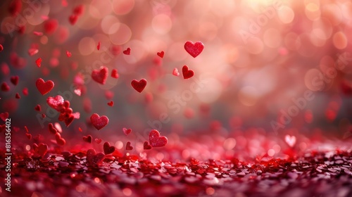 Heartwarming Valentine's Day Background with Flying Hearts
