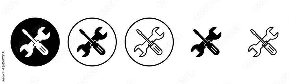 Repair tools icon set. tool icon vector. setting icon vector. Wrench and screwdriver. support, Service Repair tools icon set. tool icon vector. setting icon vector. Wrench and screwdriver. support, Service