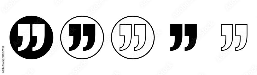 Quote icon set. Quotation mark symbol. Quote icon set. Quotation mark symbol.