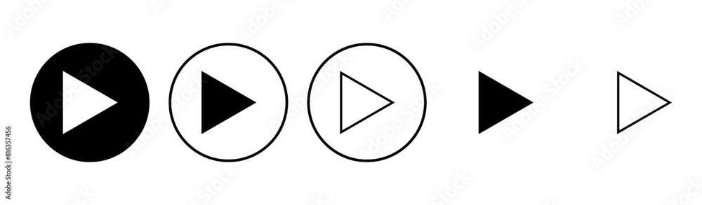 Play Icon set. Play button vector icon Play Icon set. Play button vector icon