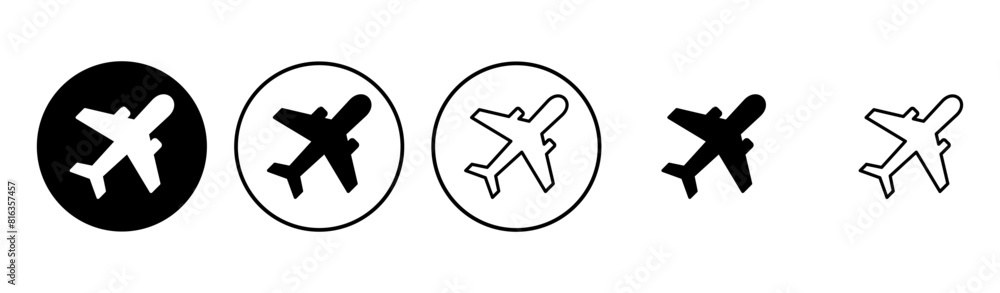 Plane icon set. Airplane icon vector. Flight transport symbol. Travel illustration. Holiday symbol Plane icon set. Airplane icon vector. Flight transport symbol. Travel illustration. Holiday symbol