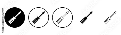 Screwdriver icon set. tools icon vector