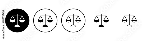 Scales icon set . Law scale icon. Justice sign