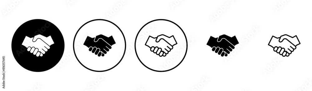 Handshake icon set. business handshake. contact agreement Handshake icon set. business handshake. contact agreement