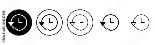 History icon set. recent event history