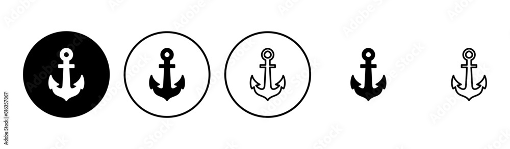 Anchor icon set. Anchor symbol logo. Anchor marine icon. Anchor icon set. Anchor symbol logo. Anchor marine icon.
