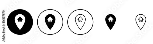Address icon set. home location icon vector