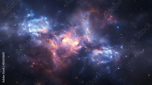 Cosmic Tapestry Exploring Nebula and Star Cluster - Celestial Wonders in the Vast Universe