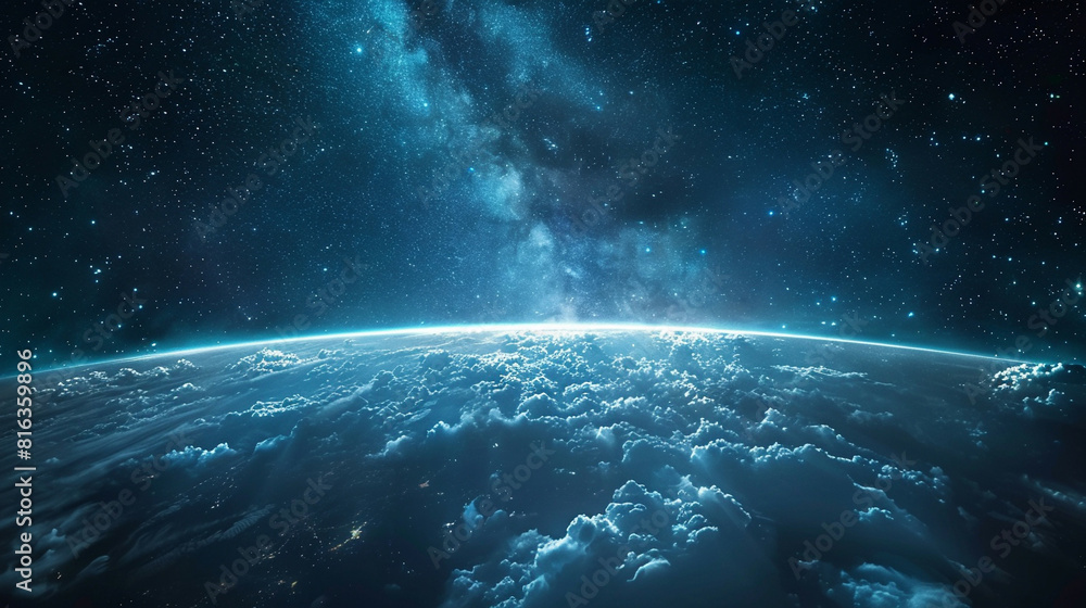 Fototapeta premium Starry Symphony Exploring a Celestial Tapestry with a Nebula in the Star Field