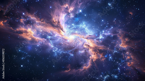 Starry Symphony Exploring a Celestial Tapestry with a Nebula in the Star Field