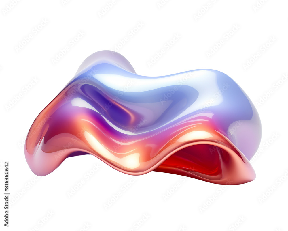 Gradient fluid curve iridescent on transparent background Gradient fluid curve iridescent on transparent background