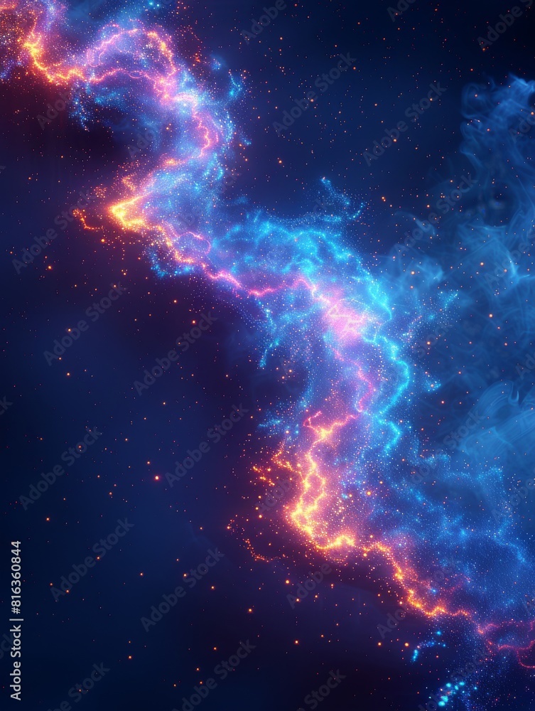Mesmerizing View of a Cosmic Nebula: Vibrant Blue, Orange, and Pink Gases Intertwine in Deep Space. Stunning Astronomical Phenomenon Mesmerizing View of a Cosmic Nebula: Vibrant Blue, Orange, and Pink Gases Intertwine in Deep Space. Stunning Astronomical Phenomenon