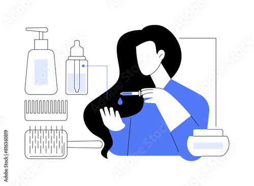 Hair care product isolated cartoon vector illustrations.