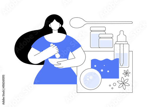 Hand made cosmetics workshop isolated cartoon vector illustrations.