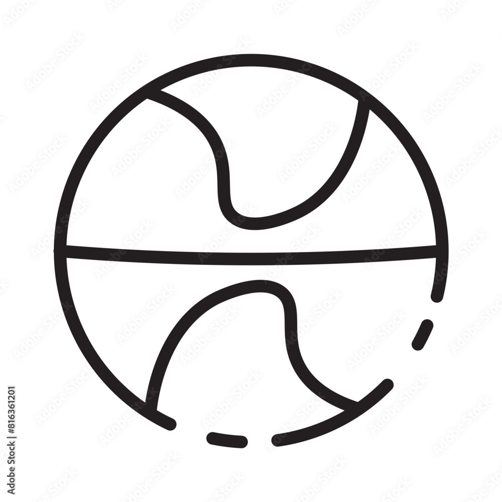 Ball Sport Basket Line Icon