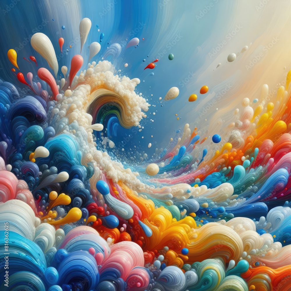 Child-Friendly Abstract Background: Cheerful Oil Painting Child-Friendly Abstract Background: Cheerful Oil Painting