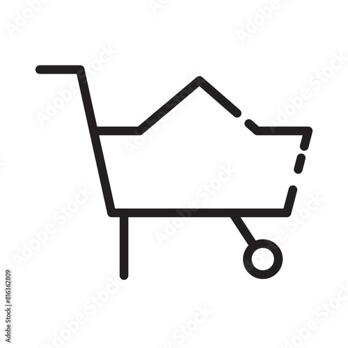 Full Wheelbarrow Tool Line Icon
