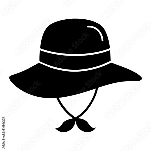 Femal hat vector art illustration black color