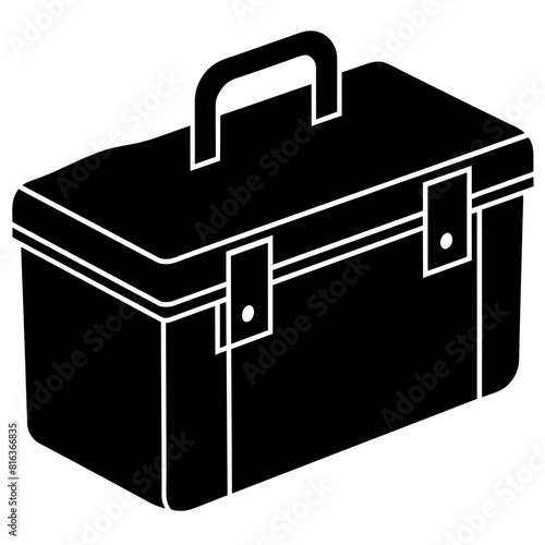 tool box vector silhouette, world most popular tool box black color illustration