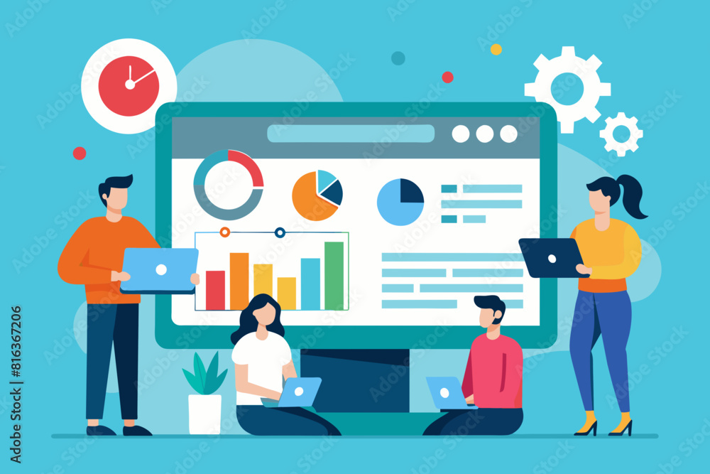 Business people work with financial dashboard and calculator Business people work with financial dashboard and calculator
