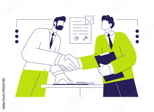 Contractor agreements abstract concept vector illustration.