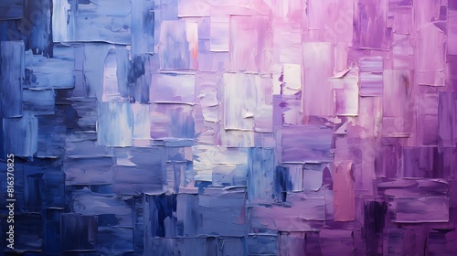 This abstract painting with bold swirls and brushstrokes in shades of purple, blue, and white is a dynamic and expressive work of art. The artist's use of color and movement is captivating photo