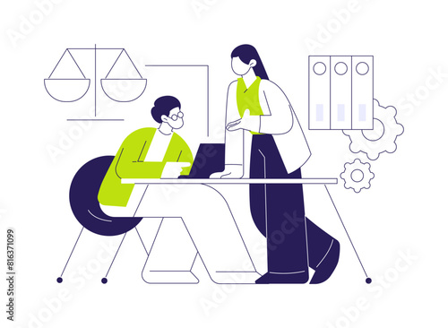 Study criminal case abstract concept vector illustration.