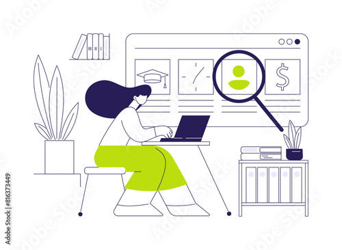 HR management software abstract concept vector illustration.