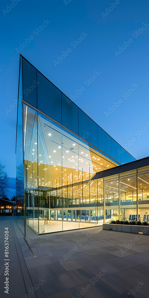 Edifício de escritórios moderno com fachada de vidro